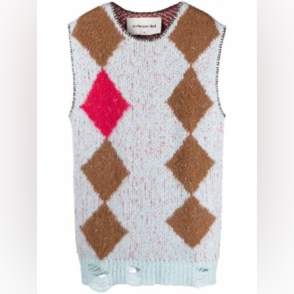 Anderson Bell - argyle check-print sleeveless vest